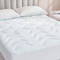 EHEYCIGA Gélový topper 160x200 cm, chránič matraca z pamäťovej peny s extra hlbokými vreckami, biely, chladivý matracový topper na boxspring posteľ, proti bolestiam chrbta 1