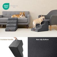 EHEYCIGA schodíky pre malé psy, výška 40 cm, 3 stupne, rampa pre domáce zvieratá k pohovke a posteli, s prateľným poťahom a protišmykovou spodnou časťou 5