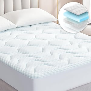 EHEYCIGA Memory Foam Matractopper 120x190cm Gél Hűtéssel Fehér