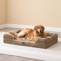 Ortopedický pelech pre psov EHEYCIGA pre malé plemená, 89x56 cm, s pamäťovou penou, prateľný, vodoodolný, protišmykový, gauč pre psov s vysokým okrajom 8