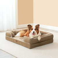 Ortopedický pelech pre psov EHEYCIGA pre malé plemená, 89x56 cm, s pamäťovou penou, prateľný, vodoodolný, protišmykový, gauč pre psov s vysokým okrajom 9