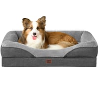 Ortopedický pelech pre psov EHEYCIGA s pamäťovou penou, vodoodolný – sivý – 91x68x17,5 cm 1