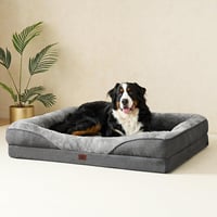 EHEYCIGA Ortopéd Kutyaágy Nagy Kutyáknak, 106x76 cm Memory Foam, Mosható Vízálló Kutyafekhely 4 Oldallal, Szürke 9