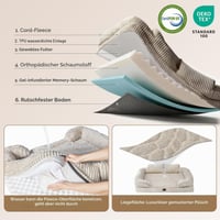 Ortopedický pelech pre psov EHEYCIGA pre stredné psy - 91x68 cm, umývateľný pelech s pamäťovou penou a zvýšeným operadlom, vodoodolný a protišmykový gauč pre psov 3