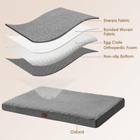 EHEYCIGA Ortopédikus Kutyaágy XXL 127x91 cm Szürke Mosható 3