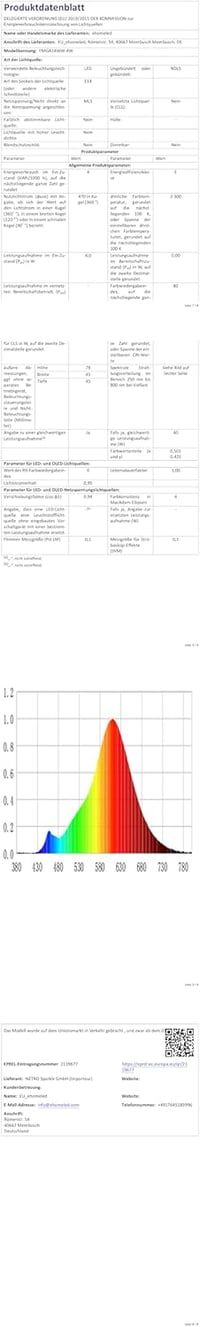ehomeled E14 LED G45 2300K meleg fehér dekoratív izzó 4W filament 4db 8