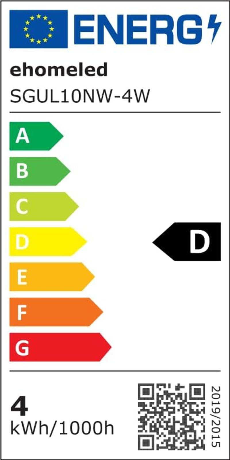 ehomeled GU10 LED izzó 4W 470 lumen semleges fehér 4000K, 40W helyettesítő, 4 darab