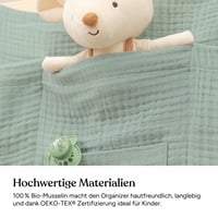 Ehrenkind organizator za krevet bež - Praktična viseća torba za krevet za knjige i plišane igračke, za dječju sobu, 80x38 cm, bež 5