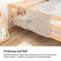 Ehrenkind organizator za krevet bež - Praktična viseća torba za krevet za knjige i plišane igračke, za dječju sobu, 80x38 cm, bež 2