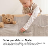 Ehrenkind organizator za krevet bež - Praktična viseća torba za krevet za knjige i plišane igračke, za dječju sobu, 80x38 cm, bež 6