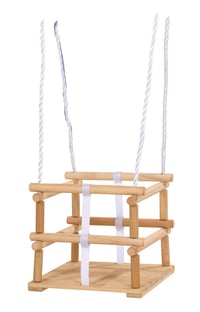 Eichhorn Detská hojdačka s ohrádkou – Vonkajšia drevená hojdačka, s nastaviteľným lanom, bezpečným sedadlom, nosnosť 20 kg, 30x30 cm, od 1 roka 2