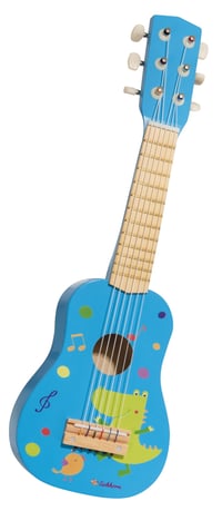 Eichhorn plava drvena gitara za djecu - ugodivi instrument sa najlonskim žicama s uzorkom dinosaura, za dječake i djevojčice od 3+ godine, glazbena vještina 1