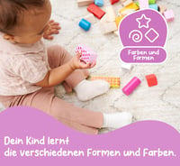 Farebné drevené kocky Eichhorn pre deti – 50 ks z brezového dreva, s úložným boxom, od 12 mesiacov 4