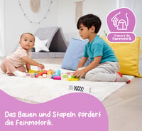 Farebné drevené kocky Eichhorn pre deti – 50 ks z brezového dreva, s úložným boxom, od 12 mesiacov 5