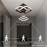 EIDEARAY 22W LED Mennyezeti Lámpa Mozgásérzékelővel, Meleg Fehér 3000K 5