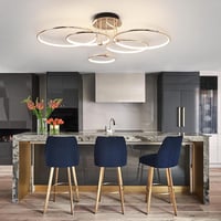 EIDEARAY LED Mennyezeti Lámpa 5 Körös Arany Dimmelhető Távirányítóval 93cm 6
