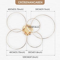 EIDEARAY LED Mennyezeti Lámpa 5 Körös Arany Dimmelhető Távirányítóval 93cm 3