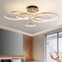 EIDEARAY LED Mennyezeti Lámpa 5 Körös Arany Dimmelhető Távirányítóval 93cm 1