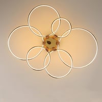 EIDEARAY LED Mennyezeti Lámpa 6 Gyűrűs Modern Arany Dimmelhető Távirányítóval 104cm 8