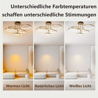 EIDEARAY LED Mennyezeti Lámpa 6 Gyűrűs Modern Arany Dimmelhető Távirányítóval 104cm 2