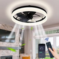 EIDISUNY 19 Colos Mennyezeti Ventilátor Lámpával, 72W LED Világítás, Távirányító, 3 Szín, Nappali Hálószoba 1
