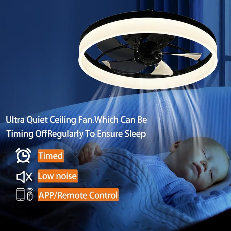 EIDISUNY 19 Colos Mennyezeti Ventilátor Lámpával, 72W LED Világítás, Távirányító, 3 Szín, Nappali Hálószoba