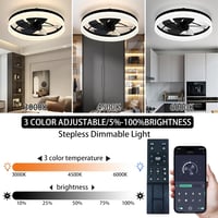 EIDISUNY 19 Colos Mennyezeti Ventilátor Lámpával, 72W LED Világítás, Távirányító, 3 Szín, Nappali Hálószoba 3