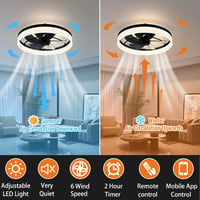 EIDISUNY 19 Colos Mennyezeti Ventilátor Lámpával, 72W LED Világítás, Távirányító, 3 Szín, Nappali Hálószoba 2