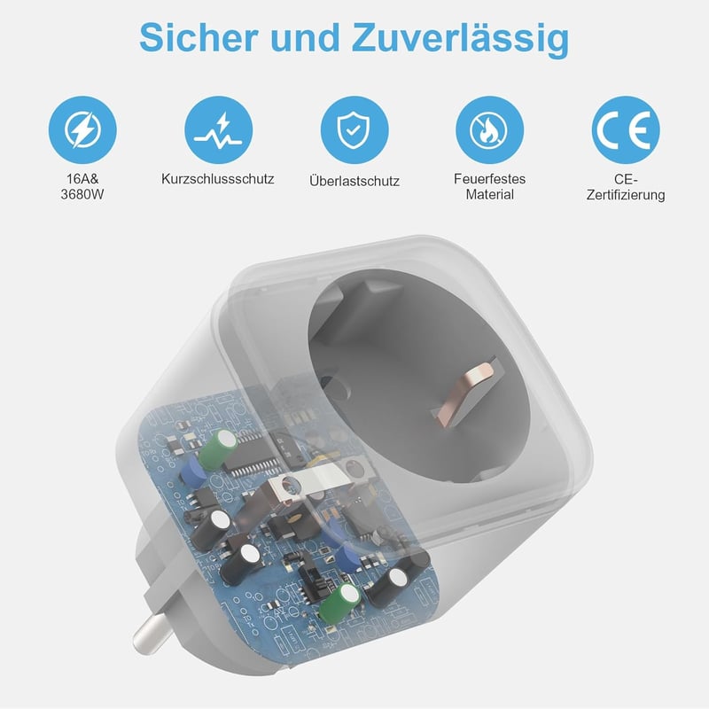 EIGHTREE ET21 Smart WiFi Okoskonnektor 4 db, Alexa és Google Home kompatibilis
