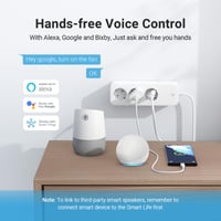 Inteligentná Wi-Fi predlžovačka Eightree s 3 zásuvkami, kompatibilná s Alexa a Google Home, s meraním spotreby, diaľkovým ovládaním, 16A, 1,5 m kábel 3