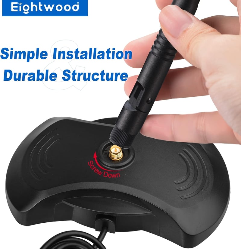 Eightwood 2.4G/5.8G WiFi antenna 12dBi mágneses talppal routerhez