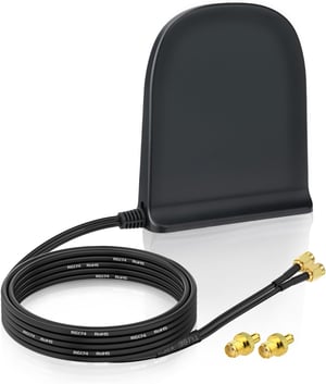 Antenă omnidirecțională Eightwood 5G LTE 4G 10 dBi cu conector SMA, dual-band, MIMO, cu bază magnetică și cablu de 2 m, pentru router hotspot GSM