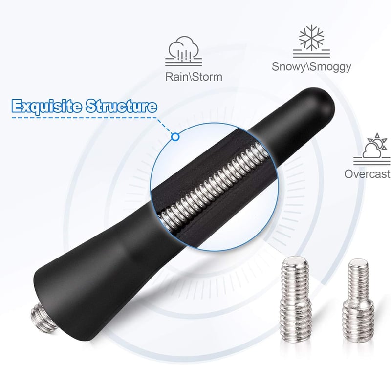 Eightwood 6,5 cm-es Rövid Autó Tetőantenna Erős FM/AM/DAB Vétel Funkcióval - Univerzális Mini Rádióantenna Gépjárművekhez