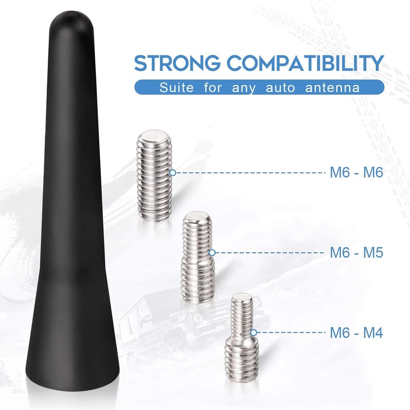 Eightwood 6,5 cm-es Rövid Autó Tetőantenna Erős FM/AM/DAB Vétel Funkcióval - Univerzális Mini Rádióantenna Gépjárművekhez