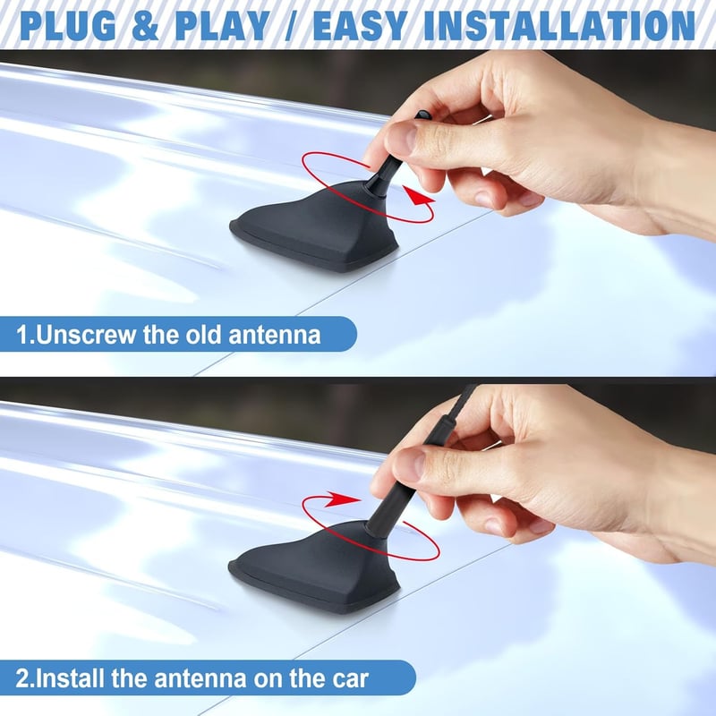 Eightwood Autó Antenna 41cm Univerzális Tetőantenna FM AM DAB Rádió M6 Adapter Csatlakozóval