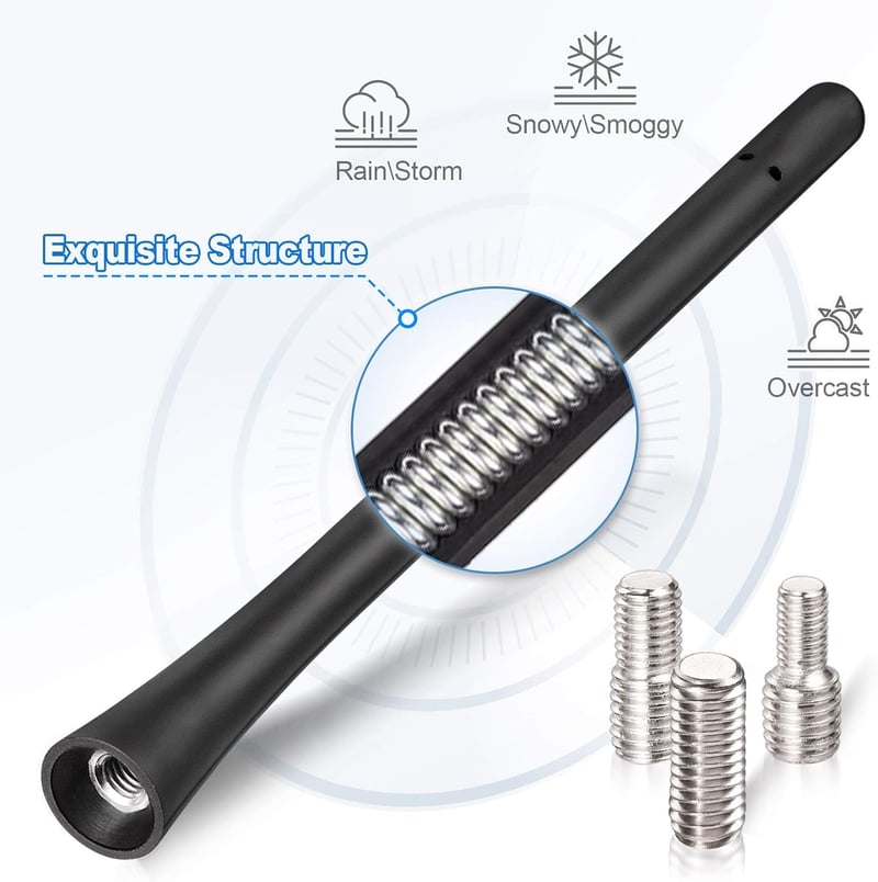 Eightwood Autó Tetőantenna 18,5 cm - Rövid FM/AM/DAB Rádióantenna Erős Vételi Funkcióval, Univerzális Kompatibilitás