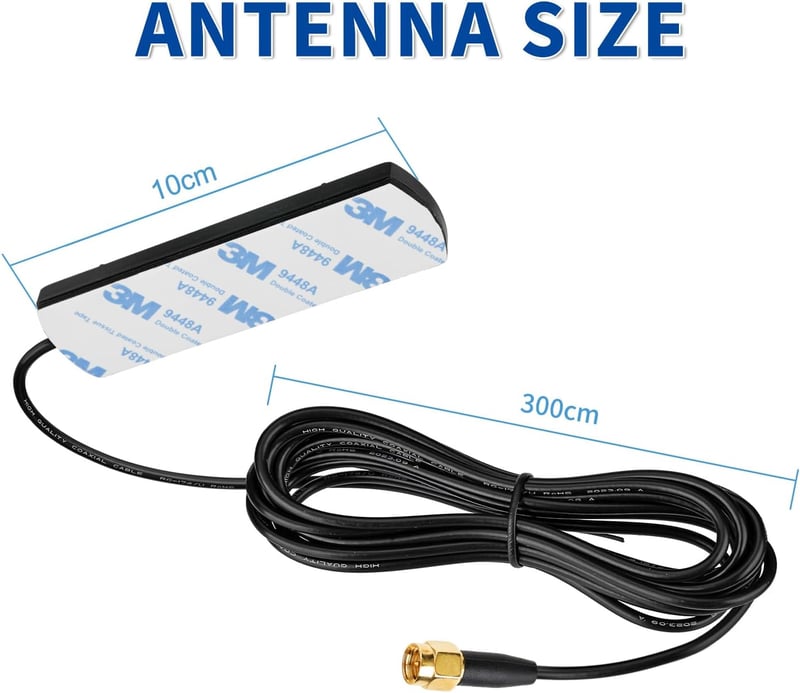 Eightwood DAB+ Autóantenna SMA Adapter Szélvédő Ragasztható 3m Kábel Pioneer Kenwood Alpine