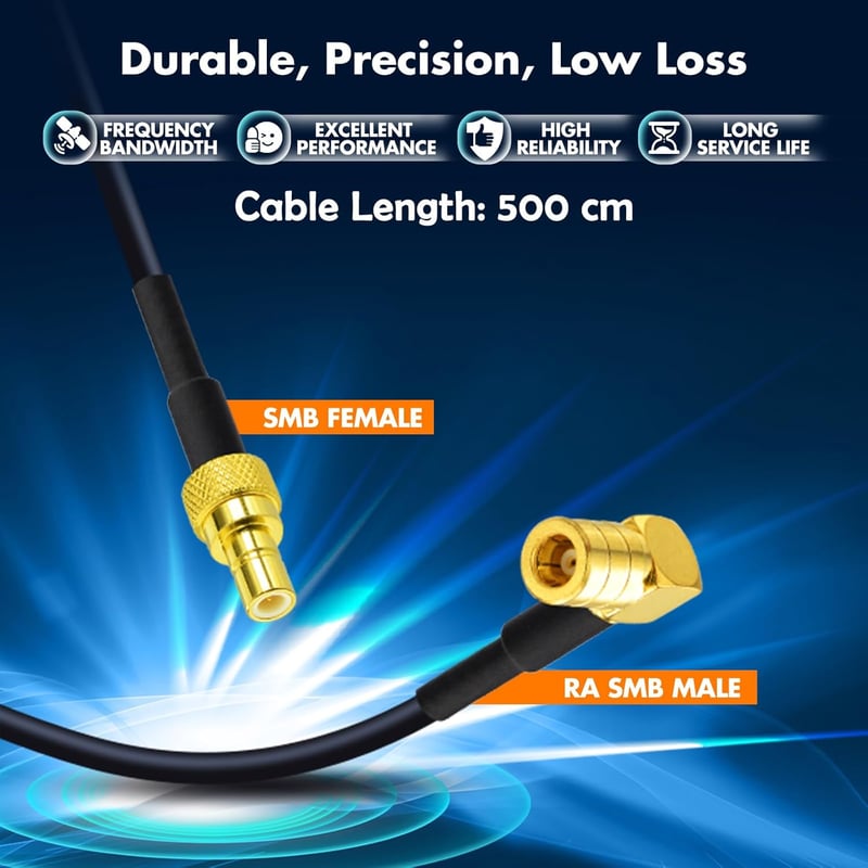 Eightwood DAB+ SMB antenna adapter kábel autórádióhoz 5m RG174