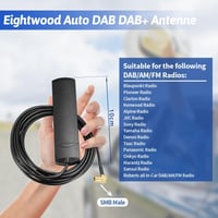 Eightwood DAB+ Szélvédő Antenna 17dBi - 3M SMB Kábellel Pioneer, Alpine, Clarion Digitális Rádióhoz, FM/AM Tunerhez 6