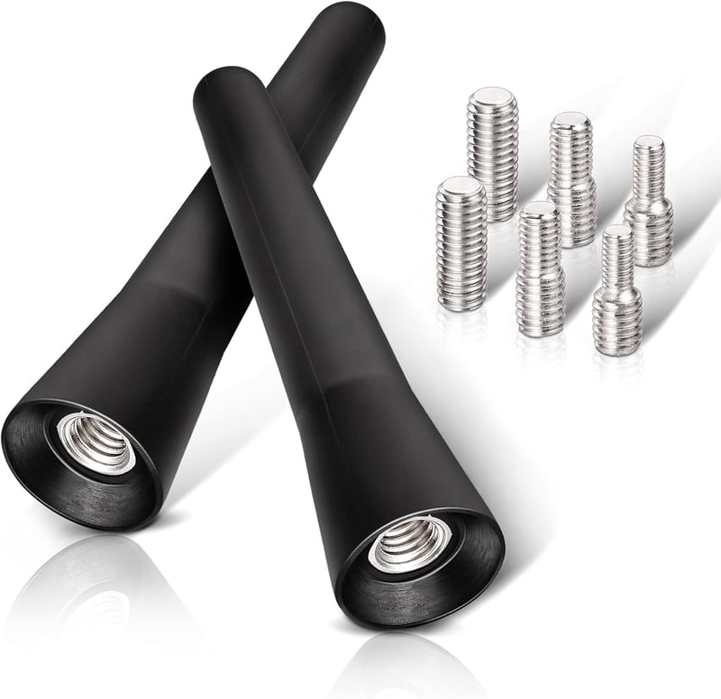 Eightwood Mini Autó Antenna Szett - 6,5 cm-es Rövid Tetőantenna FM/AM/DAB Rádióvételhez - 2 db Erős Vétel Funkcióval