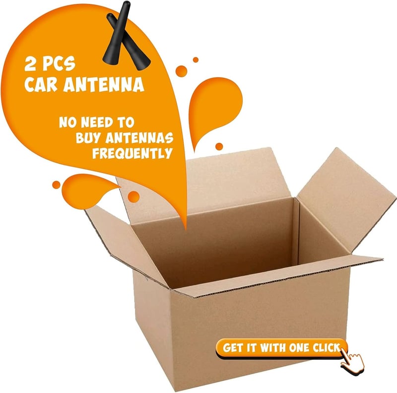 Eightwood Mini Autó Antenna Szett - 6,5 cm-es Rövid Tetőantenna FM/AM/DAB Rádióvételhez - 2 db Erős Vétel Funkcióval