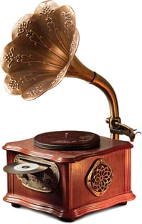 Eikosch Fekete Retro Lemezjátszó Bluetooth-szal, CD Lejátszóval és FM Rádióval - 2 Sebességes Vinyl Lejátszó 20W Hangszórókkal, Távirányítóv 1