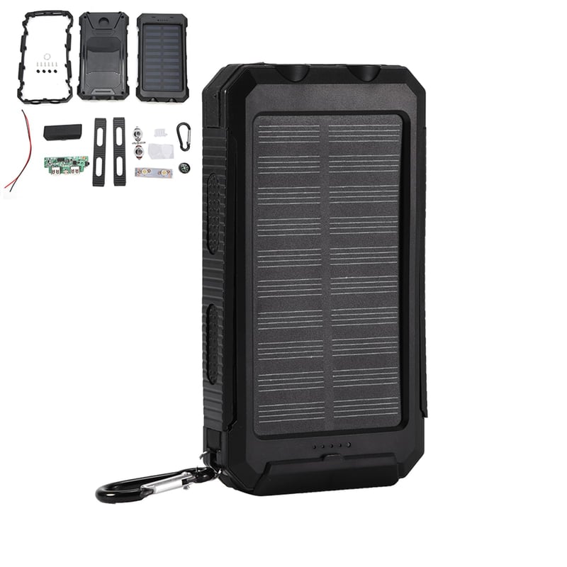 Baterie externă solară EIMSOAH 10000 mAh, Încărcător portabil cu energie solară, Încărcare wireless, Încărcare rapidă, Kit DIY de asamblare, cu busolă