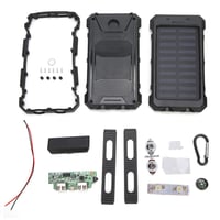 Baterie externă solară EIMSOAH 10000 mAh, Încărcător portabil cu energie solară, Încărcare wireless, Încărcare rapidă, Kit DIY de asamblare, cu busolă 6