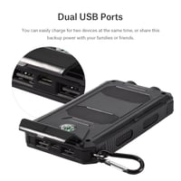 Baterie externă solară EIMSOAH 10000 mAh, Încărcător portabil cu energie solară, Încărcare wireless, Încărcare rapidă, Kit DIY de asamblare, cu busolă 5