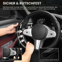 Einesin súprava 3 kusov poťahov na volant z uhlíkových vlákien, protišmykový segmentovaný dizajn v tvare motýľa, univerzálne pre 99 % áut, kryt na volant 6
