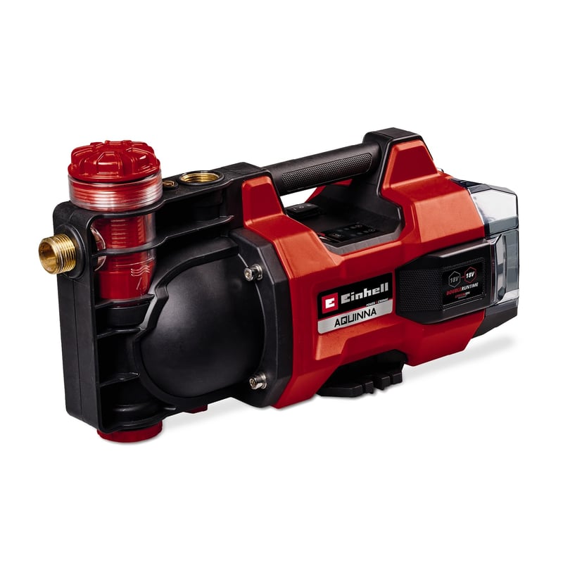 Akumulátorové záhradné čerpadlo Einhell AQUINNA 18/30 F LED Power X-Change 18V, 3000 l/h, s 2 slotmi na akumulátory, režimami ECO/BOOST a predfiltrom, bez akumulátora