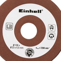 Náhradný brúsny kotúč Einhell Ø 108 mm, hrúbka 4,5 mm, upínanie 23 mm, zrnitosť P100, pre ostričku pílových reťazí 2