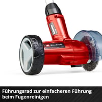 Einhell GC-CC 18 Li Kit Power X-Change akumulatorski čistač fuga s baterijom od 18V 2,0 Ah i punjačem, s izmjenjivim najlonskim i čeličnim žičanim četkama. 7