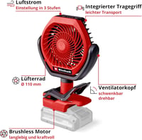 Akumulátorový ventilátor Einhell GC-CF 18/110 Li-Solo (bez akumulátora a nabíjačky) 3